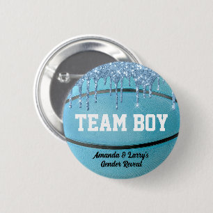 Basketball Gender Reveal Team Boy Button