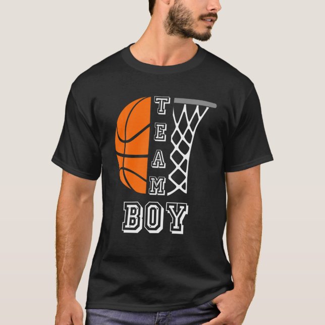 Basketball Gender Reveal Team Boy T-Shirt (Front)