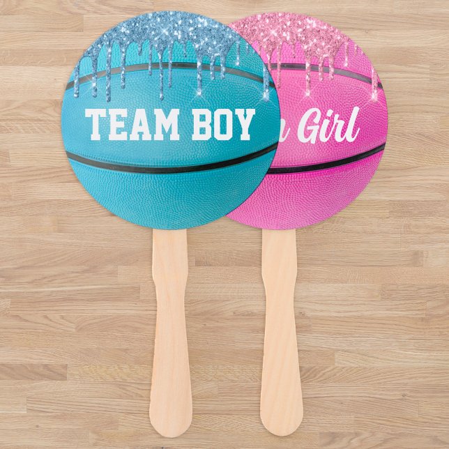 Basketball Gender Reveal Voting Hand Fan (Creator Uploaded)