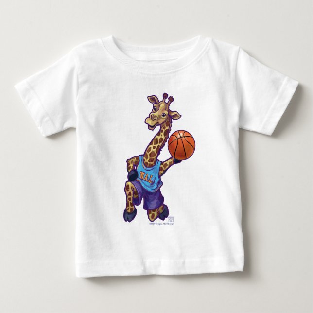Basketball Giraffe Infant T-Shirts (Front)