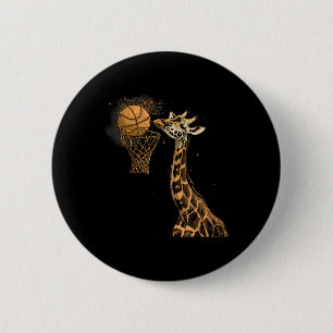Basketball Giraffe Slam Dunk Basketball Player Ani 6 Cm Round Badge