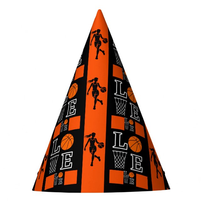 Basketball Girl, Basketball Player Birthday  Party Hat (Front)