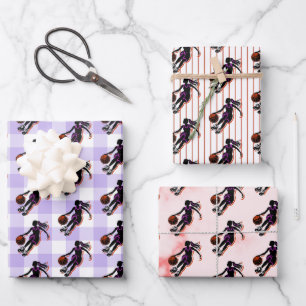 Basketball Girl Birthday Wrapping Paper Sheets