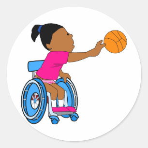 Basketball girl classic round sticker
