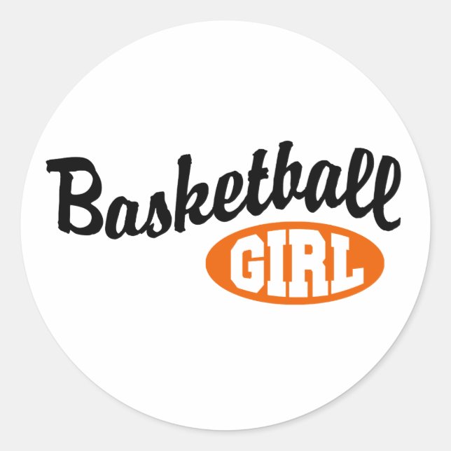 Basketball Girl Classic Round Sticker (Front)