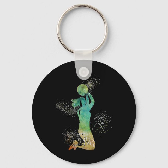 Basketball Girl Getting Points  Key Ring (Front)
