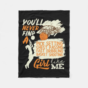Basketball Girl Like Me Shooting Dribbling  Fleece Blanket