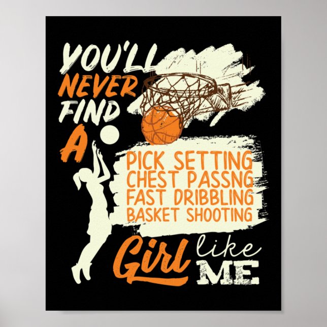 Basketball Girl Like Me Shooting Dribbling  Poster (Front)