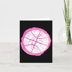 Basketball Girl Pink Watercolor Card