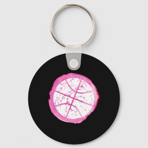Basketball Girl Pink Watercolor Key Ring
