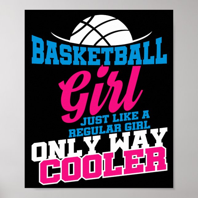 Basketball Girl Player Women Female Coach Funny Poster (Front)