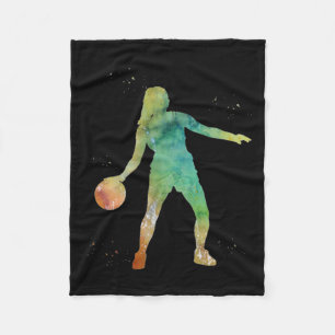Basketball Girl Playing Fleece Blanket