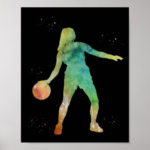 Basketball Girl Playing  Poster