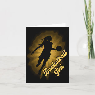 Basketball Girl Shadow In The Rays Card