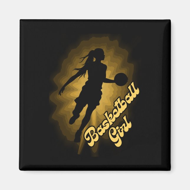 Basketball Girl Shadow In The Rays  Magnet (Front)