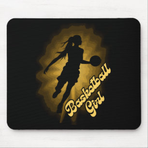 Basketball Girl Shadow In The Rays  Mouse Pad