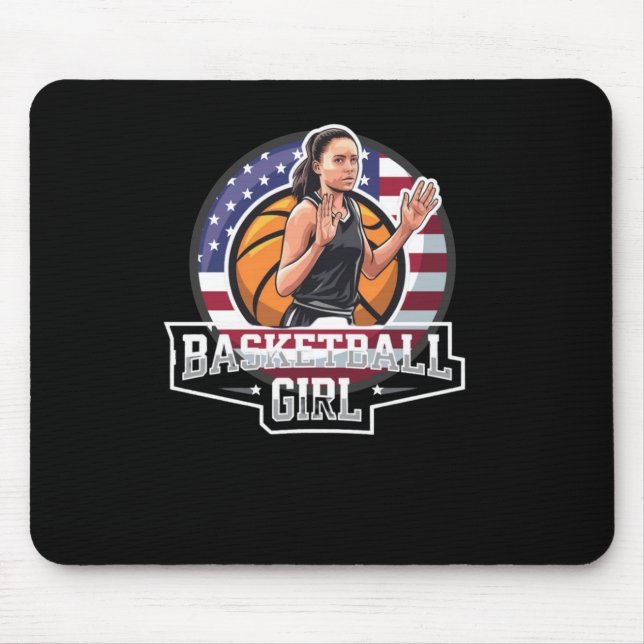 Basketball Girl Usa  Mouse Pad (Front)