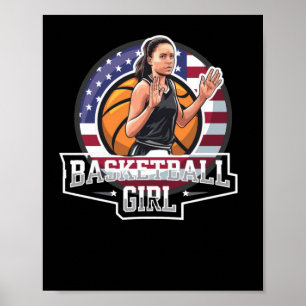 Basketball Girl Usa Poster