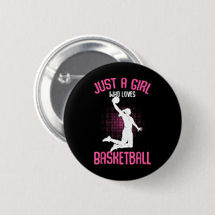 Basketball Girl Women 6 Cm Round Badge