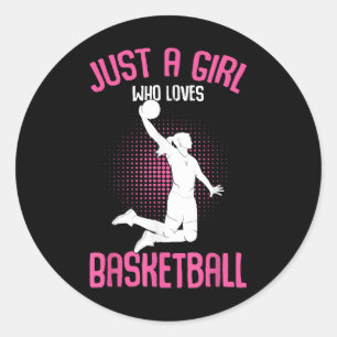 Basketball Girl Women Classic Round Sticker