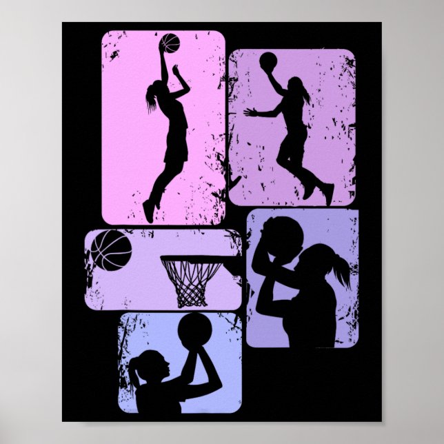 Basketball Girl Women Girls Kids  Poster (Front)
