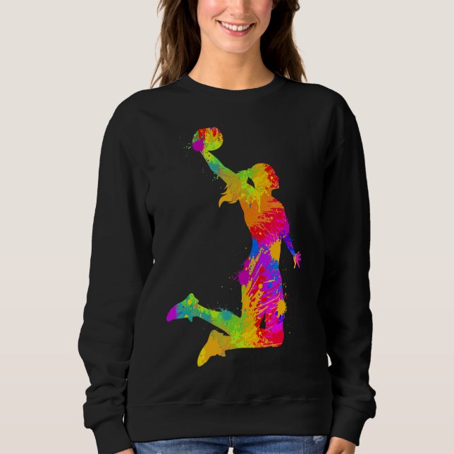 Basketball Girl Women Girls Sweatshirt (Front)