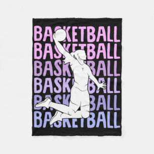 Basketball Girl Women Kids Fleece Blanket