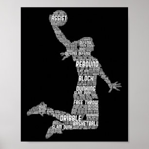 Basketball Girl Women Kids Girls Poster