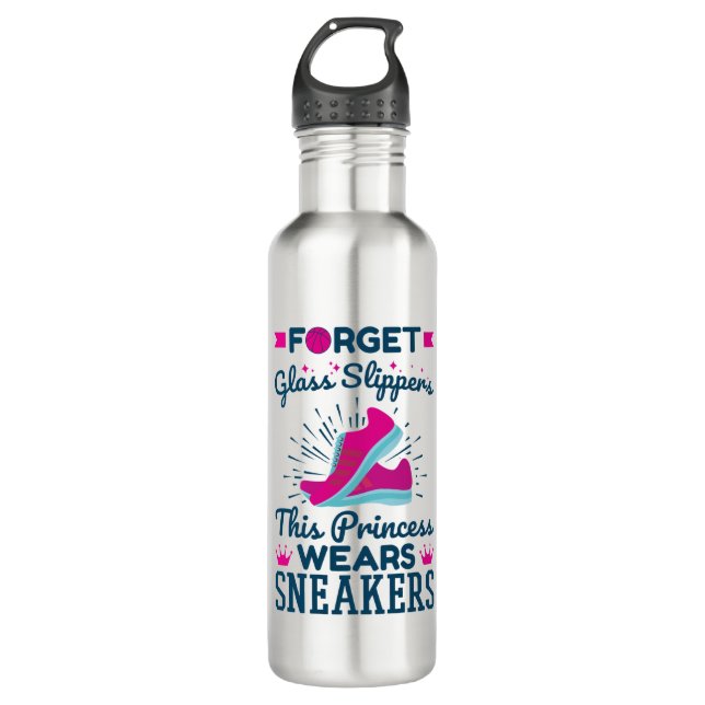 Basketball Girls This Princess Wears Sneakers 710 Ml Water Bottle (Front)