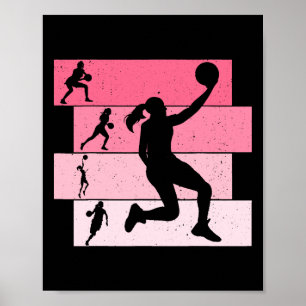 Basketball Girls Women Kids  Poster