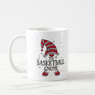 BASKETBALL Gnome Buffalo Plaid Matching Christmas Coffee Mug