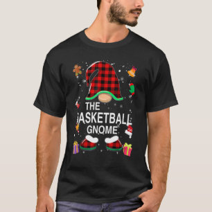 Basketball Gnome Buffalo Plaid Matching Family Chr T-Shirt