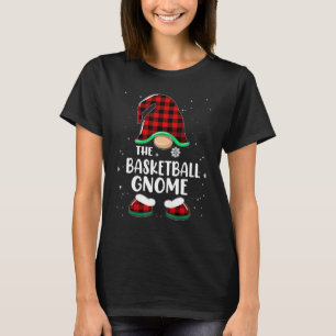 Basketball Gnome Buffalo Plaid Matching Family Chr T-Shirt