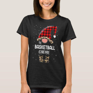 Basketball Gnome Buffalo Plaid Matching Family Chr T-Shirt