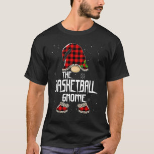 Basketball Gnome Buffalo Plaid Matching Family Chr T-Shirt