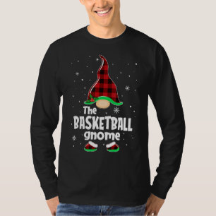 Basketball Gnome Buffalo Plaid Matching Family Chr T-Shirt