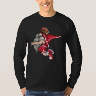 Basketball Gnome Buffalo Plaid Matching Family Chr T-Shirt