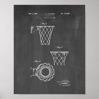Basketball Goal Patent - Chalkboard Poster