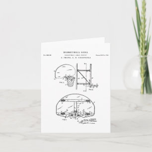 Basketball Goal Patent Drawing Blueprint  Card