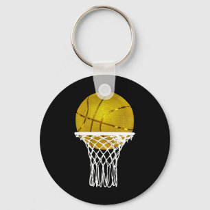 Basketball Gold Bball Trophy Sport Lover Gift Men Key Ring