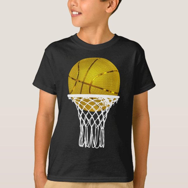 Basketball Gold Bball Trophy Sport Lover Gift Men  T-Shirt (Front)