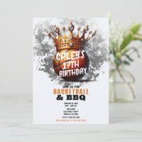 Basketball Gold Crown Full Photo Back Birthday 