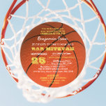 Basketball Gold Round Bar Mitzvah Invitation<br><div class="desc">These casual chic invitations are perfect for any sporty Bar Mitzvah celebration. Each line of text is fully customisable to say just what you want!

Find coordinating products in the Bar Mitzvah Celebration Collection.</div>