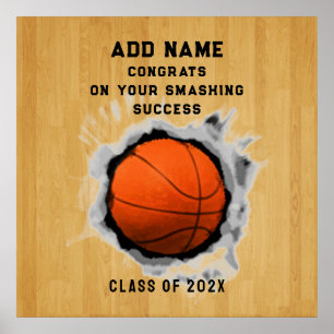 Basketball Graduation Congrats Poster