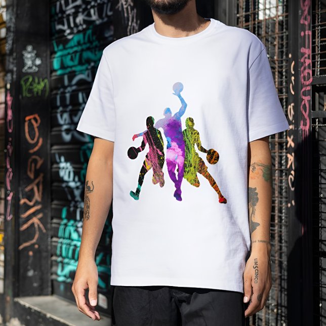 basketball graffiti Silhouette basketball player T-Shirt (Creator Uploaded)