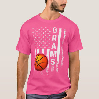 Basketball Grams America Flag Vintage Christmas Xm T-Shirt