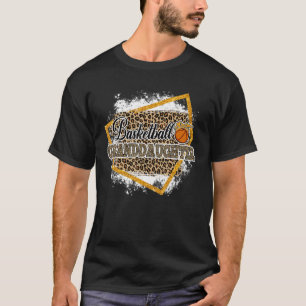 Basketball Granddaughter Leopard Bleached Family M T-Shirt