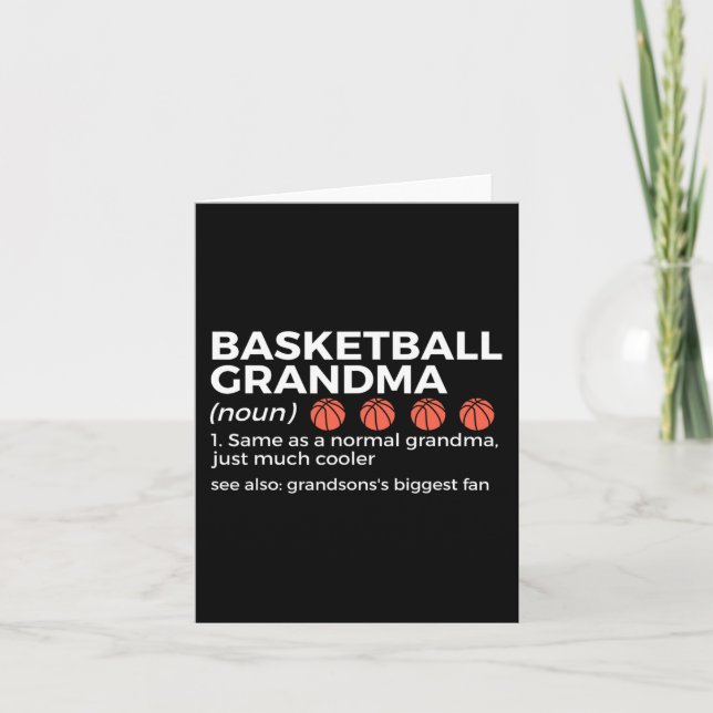 Basketball Grandma Definition Grandson's largest f Card (Front)