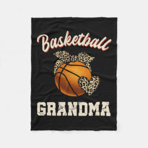 Basketball Grandma Leopard Basketball Player Fleece Blanket