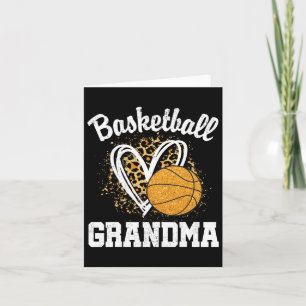 Basketball Grandma Leopard Heart  Card
